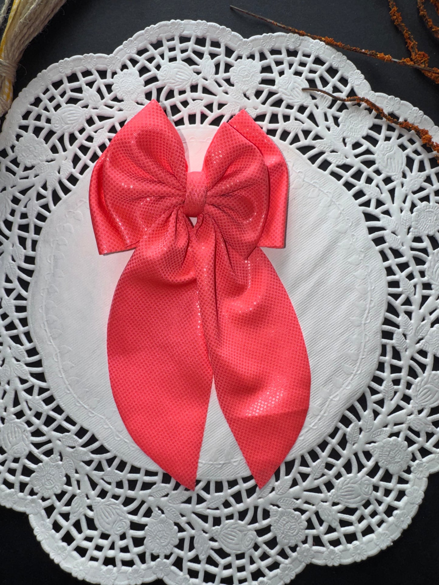 Shimmer neon fuschia swim bow
