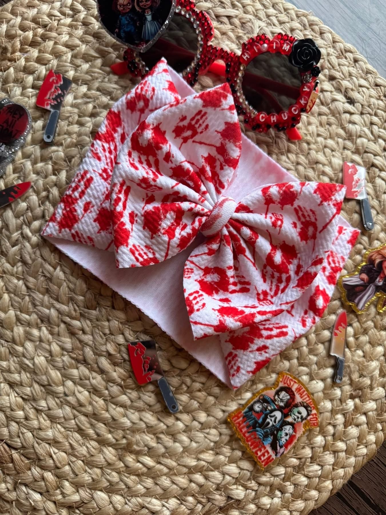 Bloody hand print bow
