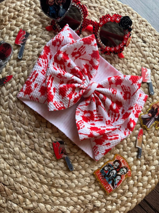 Bloody hand print bow