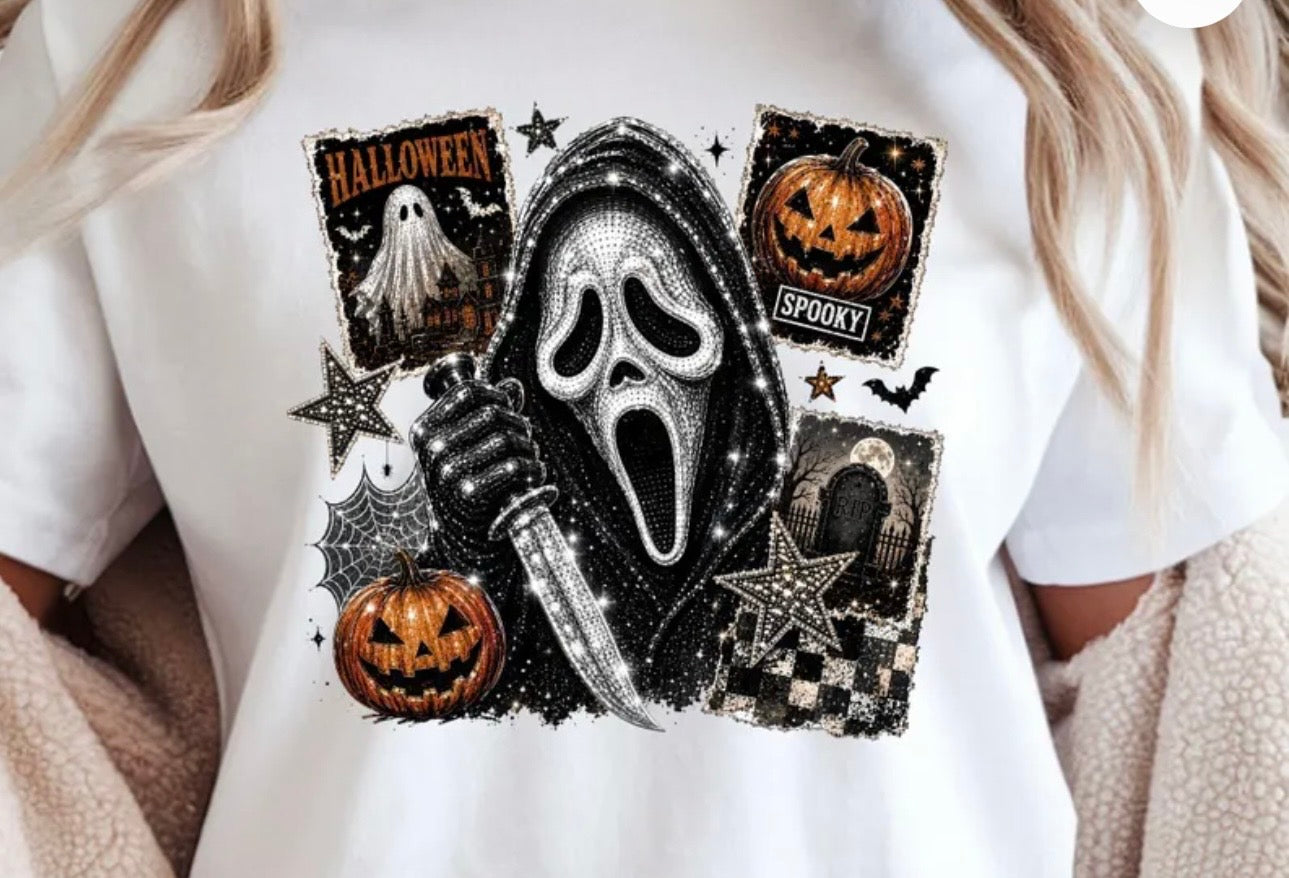 Sparkly ghost face tee