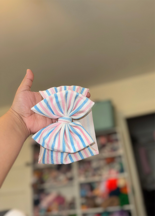 Velvet newborn stripes bow