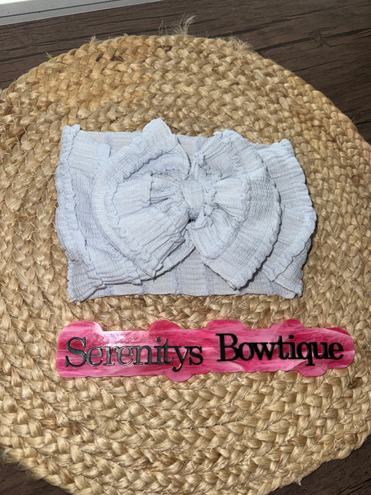 Powder blue ruffle bow