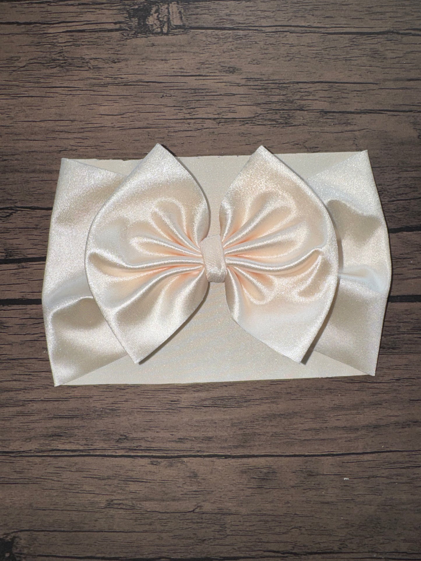 Cream satin bow