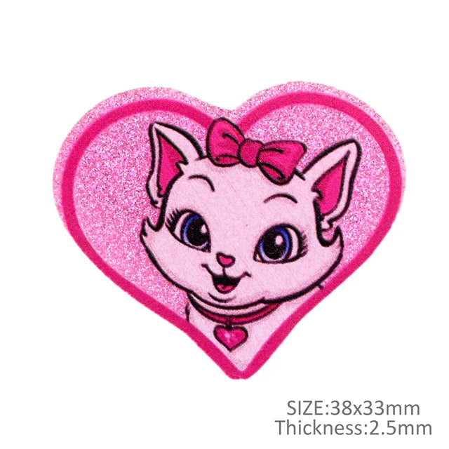 Pink glitter heart Marie center