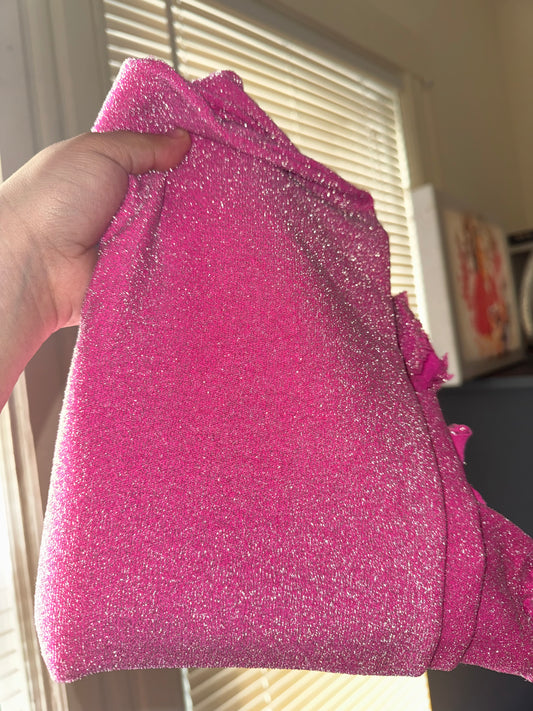 Pink glitter bow