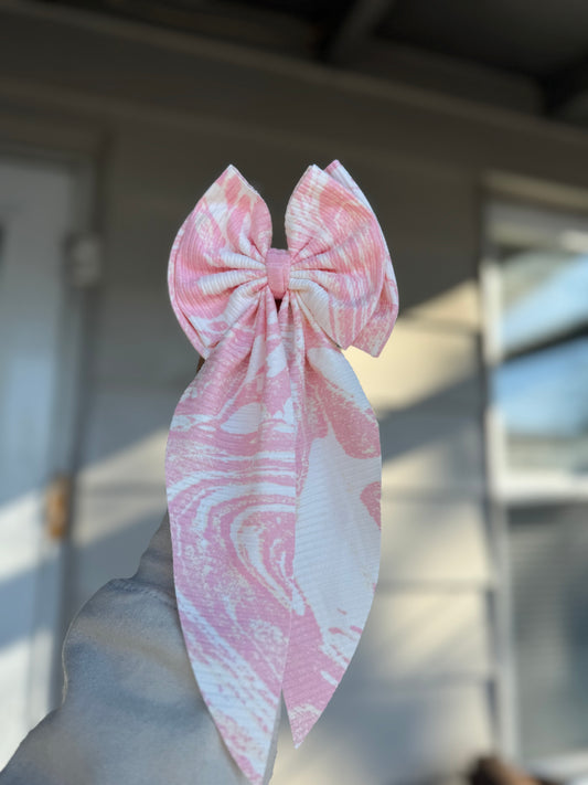 Pink tie dye bow