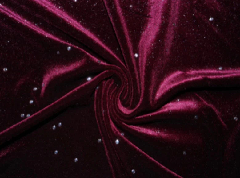 Glitter burgundy velvet bow