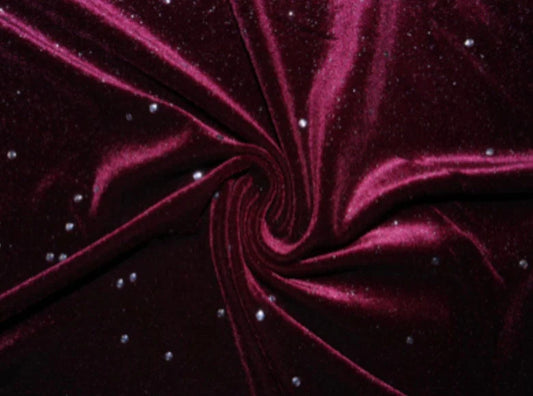 Glitter burgundy velvet bow